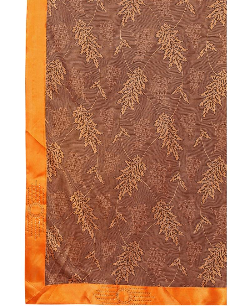 Coral Orange Coloured Lycra Embellished Partywear saree | Sudathi