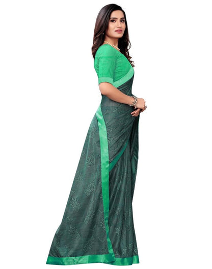 Light Sea Green Coloured Lycra Embellished Partywear saree | Sudathi