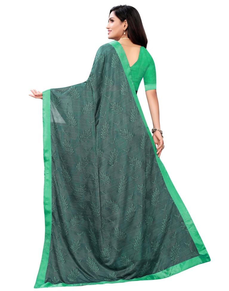 Light Sea Green Coloured Lycra Embellished Partywear saree | Sudathi