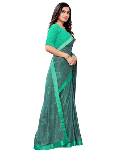 Light Sea Green Coloured Lycra Embellished Partywear saree | Sudathi