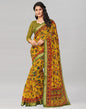 Mustard Coloured Printed Cotton Saree | Leemboodi