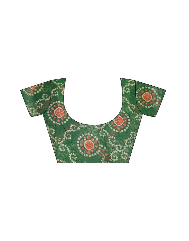 Brown Coloured Chiffon Bandhani Printed Casual saree | Leemboodi