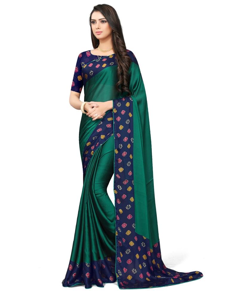 Green Coloured Chiffon Printed Casual saree | Leemboodi