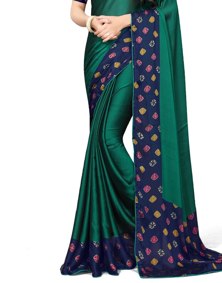 Green Coloured Chiffon Printed Casual saree | Leemboodi