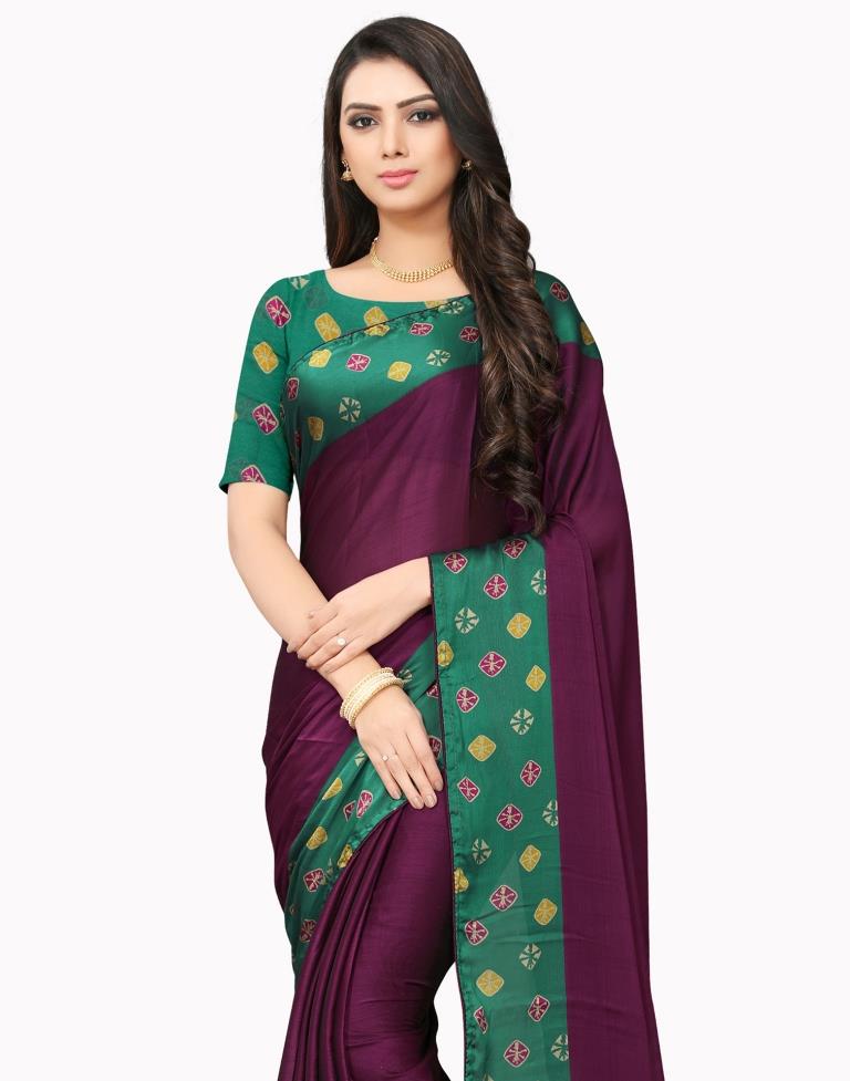 Purple Coloured Chiffon Printed Casual saree | Leemboodi