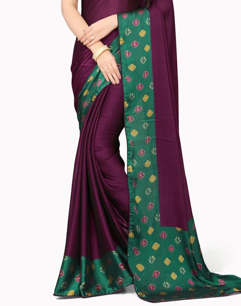 Purple Coloured Chiffon Printed Casual saree | Leemboodi