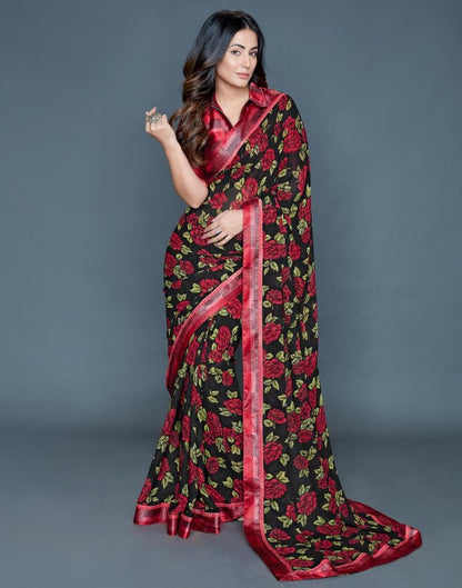Black Printed saree | Leemboodi