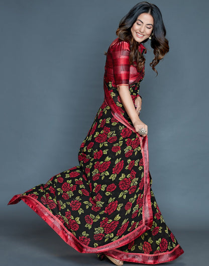 Black Printed saree | Leemboodi