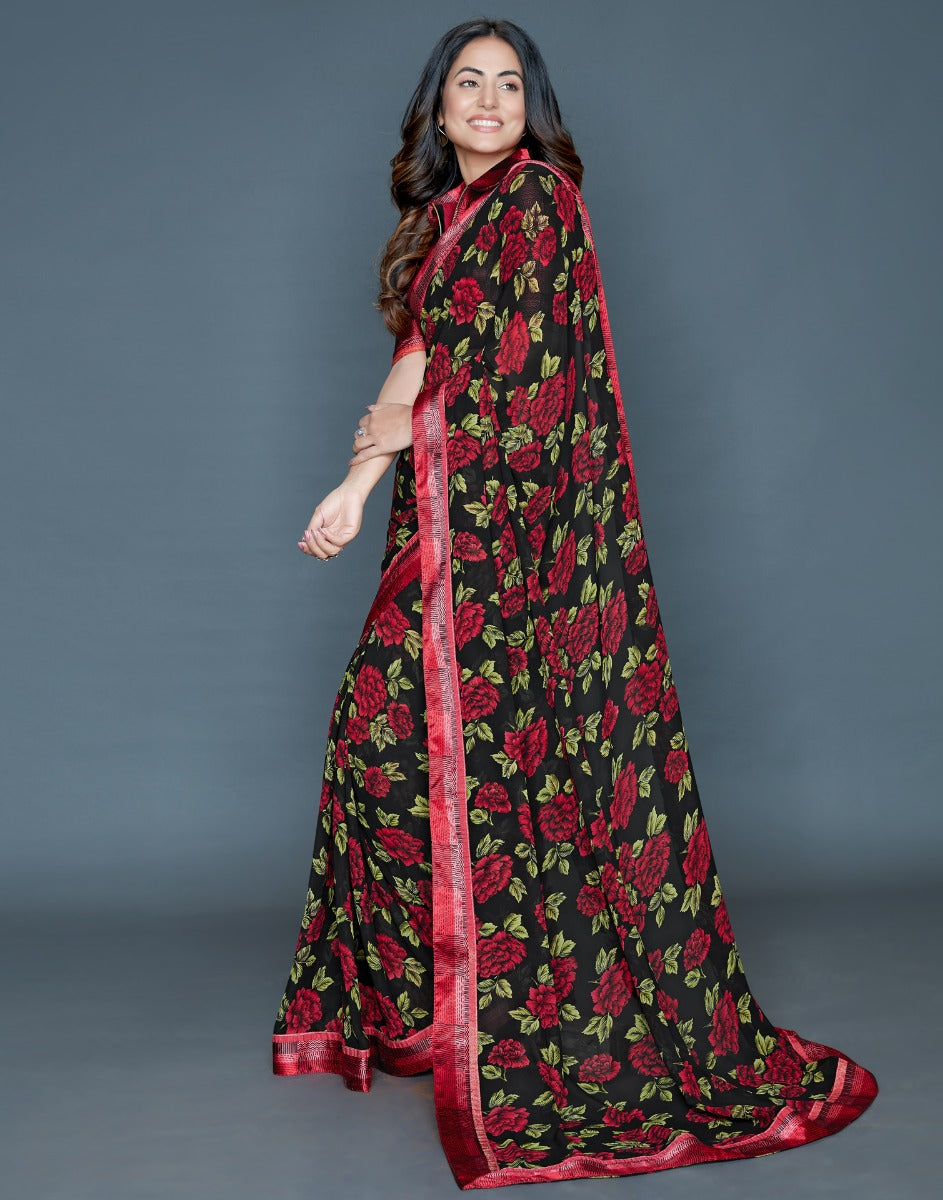 Black Printed saree | Leemboodi