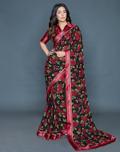 Black Printed saree | Leemboodi