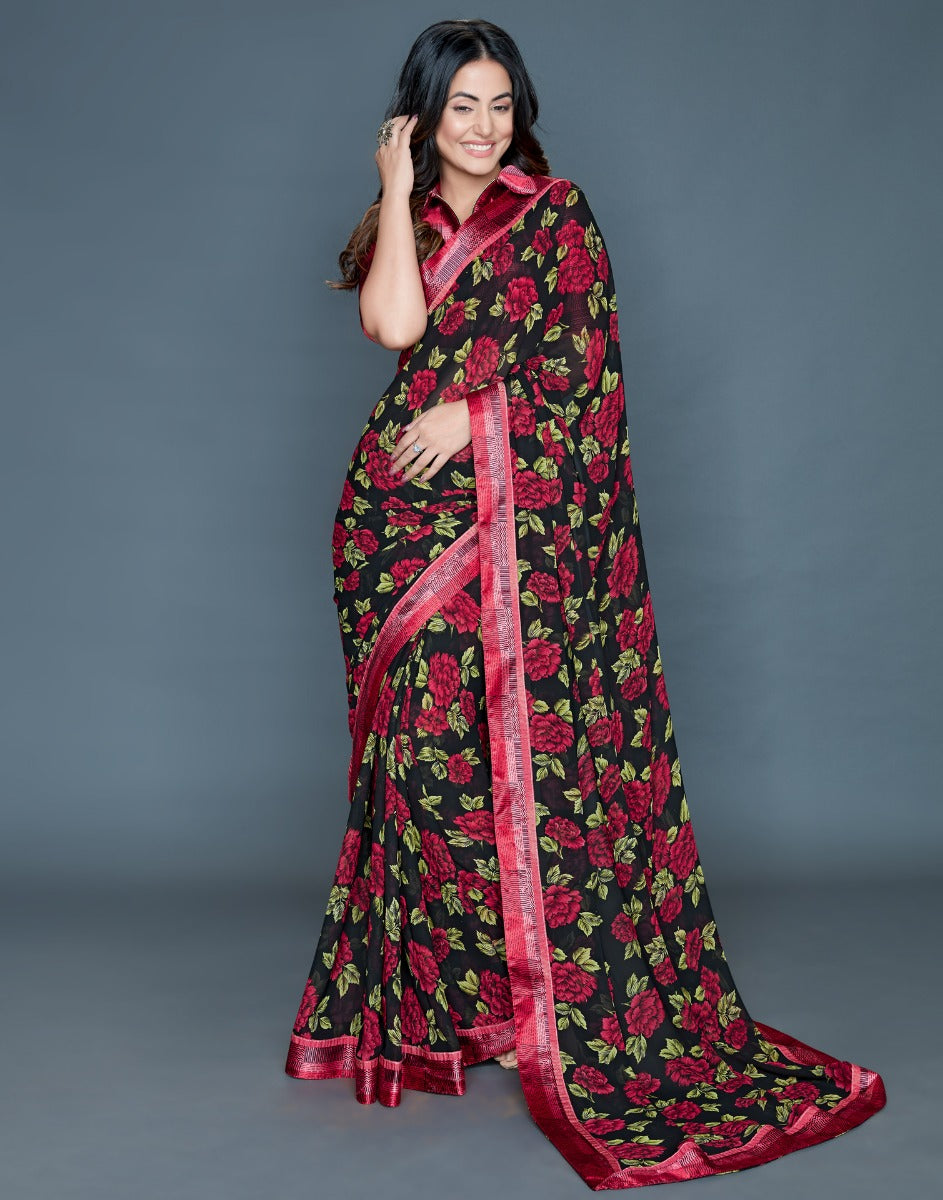 Black Printed saree | Leemboodi