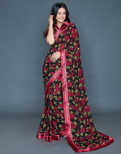 Black Printed saree | Leemboodi