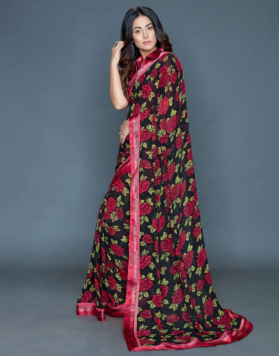Black Printed saree | Leemboodi