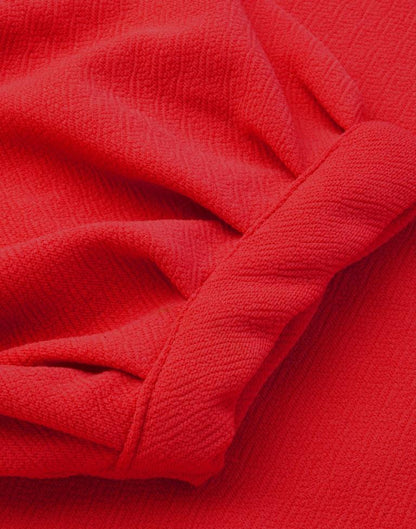Picturesque Red Coloured Knitted Lycra Bodycon | Sudathi