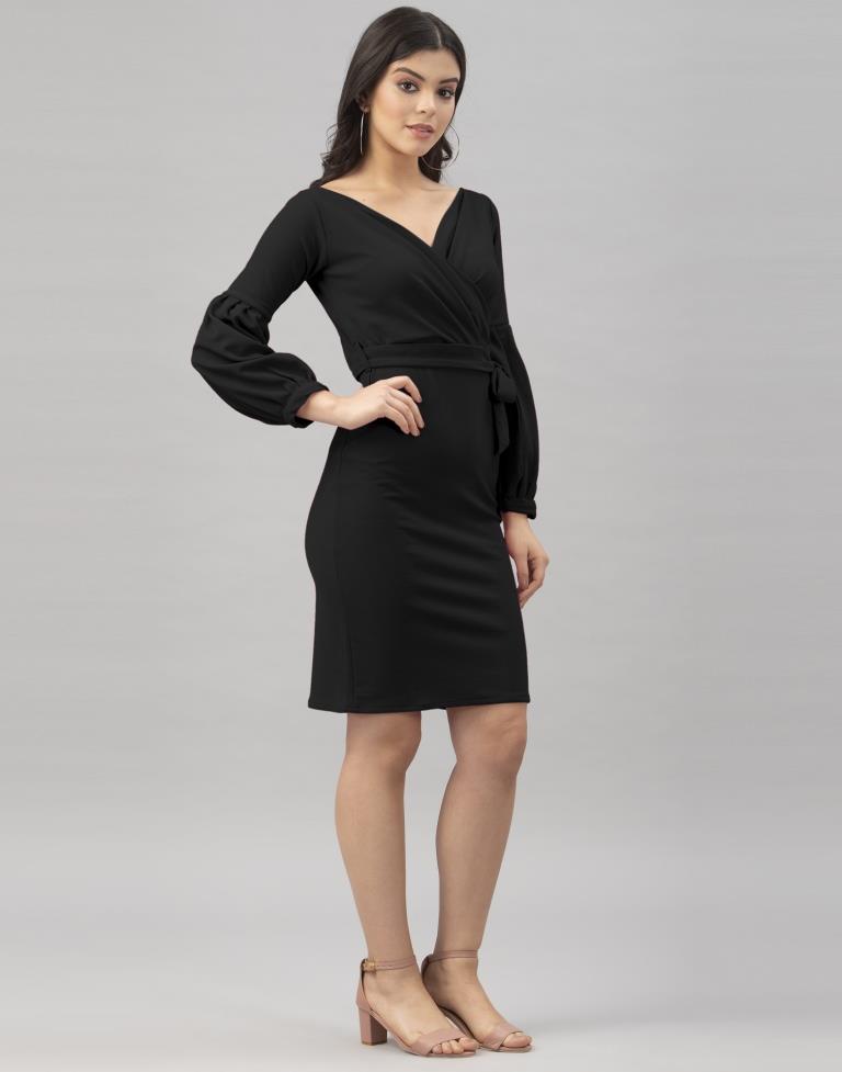Modish Black Knitted Dress | Sudathi