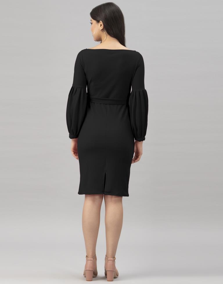 Modish Black Knitted Dress | Sudathi
