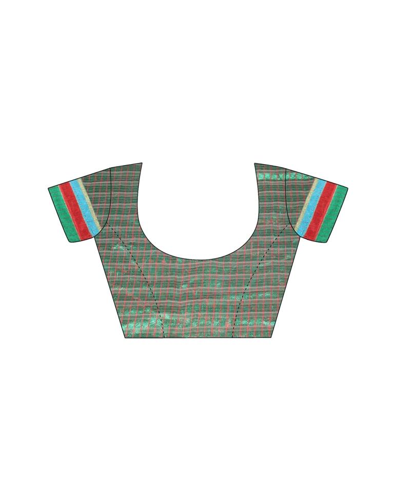 Red Coloured Cotton Blend Jacquard Partywear saree | Leemboodi