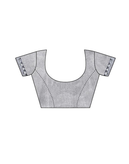 Grey Printed Lycra Saree