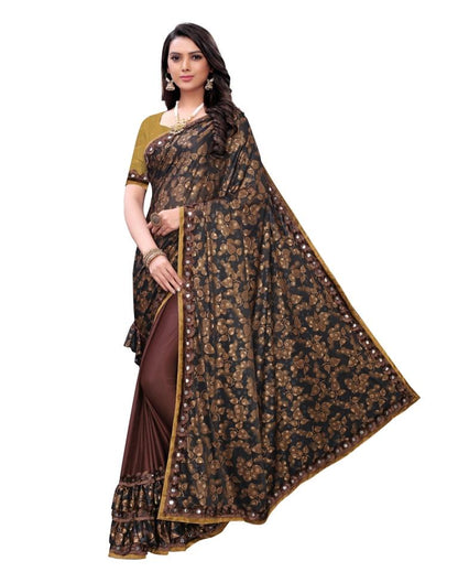 Brown Printed Saree | Leemboodi