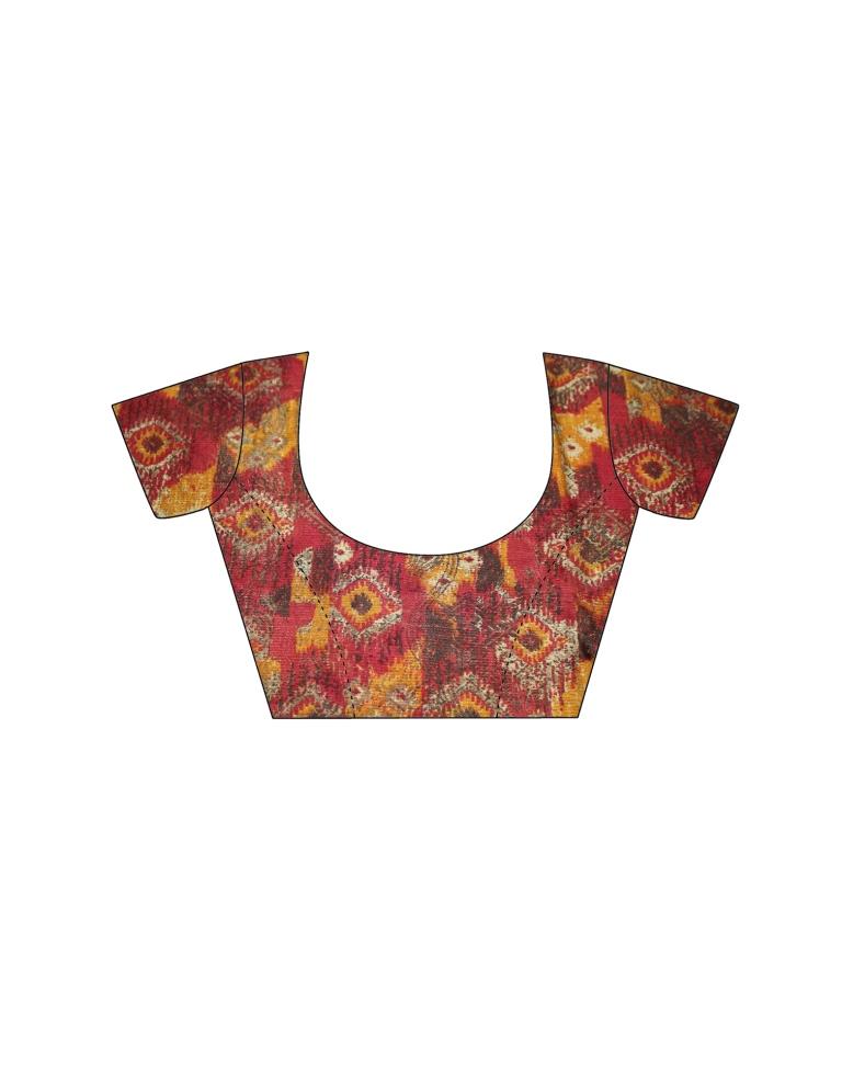 Brown Coloured Chiffon Printed Casual saree | Leemboodi