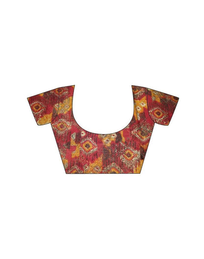 Brown Coloured Chiffon Printed Casual saree | Leemboodi