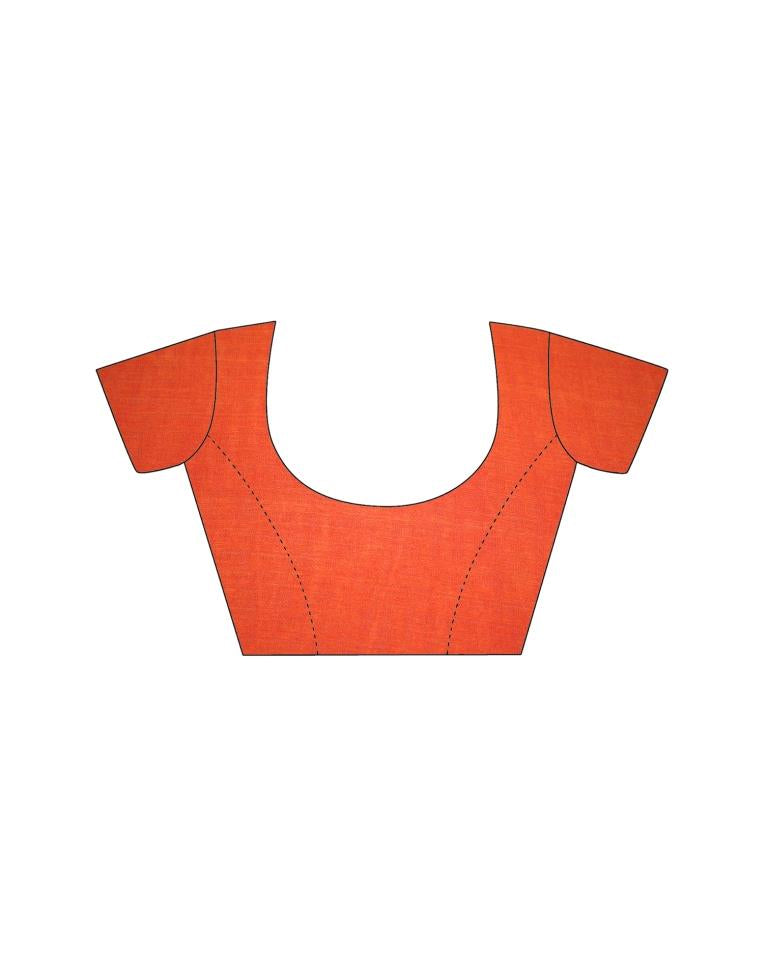 Orange Coloured Chiffon Printed Casual saree | Sudathi
