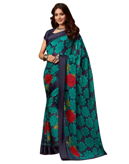 Navy Blue Coloured Chiffon Printed Casual saree | Sudathi