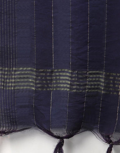 Navy Blue Kurti With Pant And Dupatta | Leemboodi