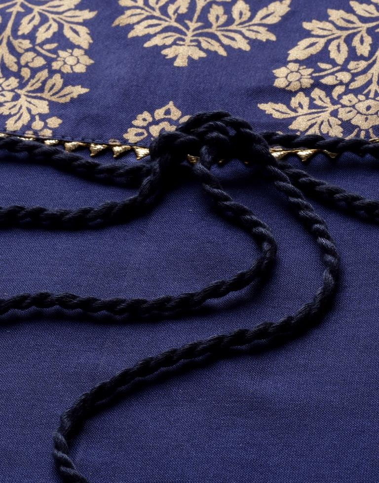 Navy Blue Kurti With Pant And Dupatta | Leemboodi