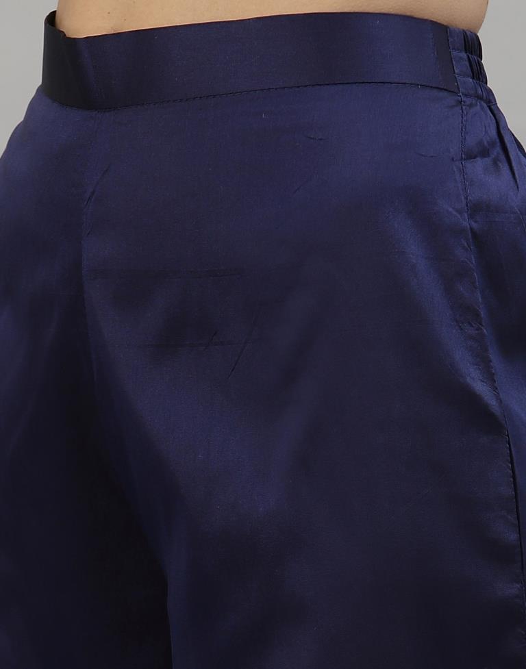 Navy Blue Kurti With Pant And Dupatta | Leemboodi