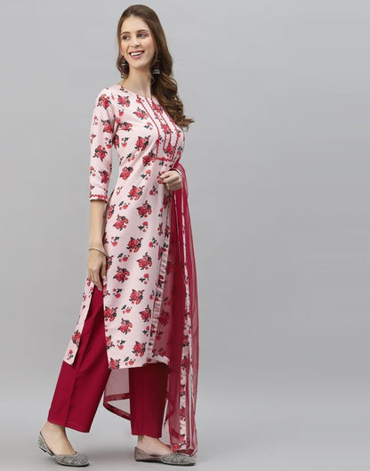 Light Pink Kurti With Pant And Dupatta | Leemboodi