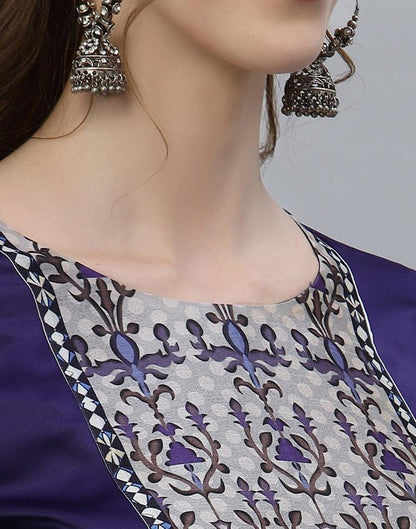 Navy Blue Kurti With Pant And Dupatta | Leemboodi