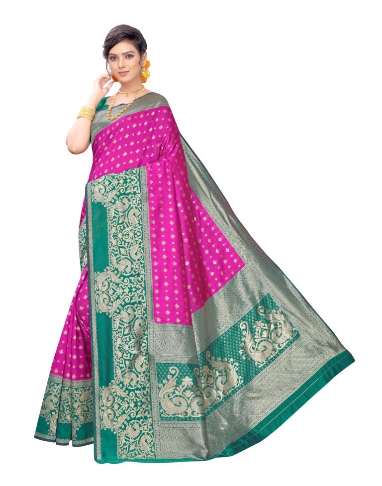 Pink Banarasi Silk Saree