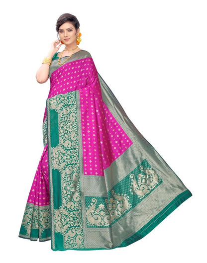 Pink Banarasi Silk Saree