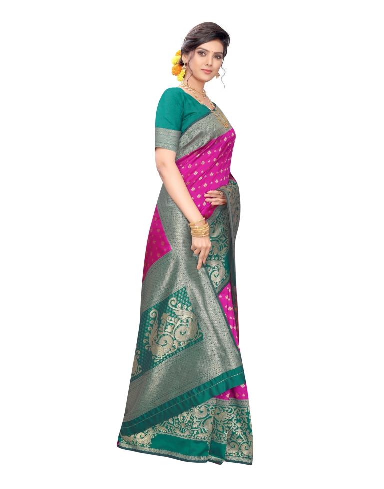 Pink Banarasi Silk Saree