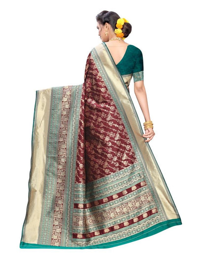 Brown Coloured Jacquard Silk Saree | Sudathi