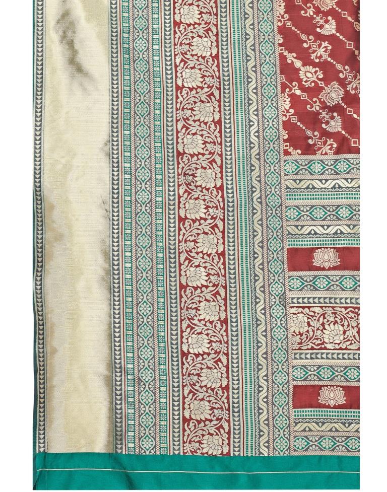Brown Coloured Jacquard Silk Saree | Sudathi