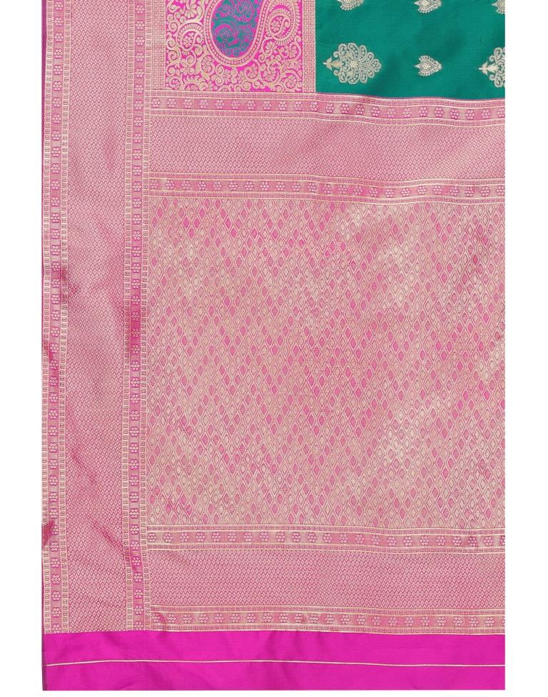 Green Coloured Poly Silk Jacquard Partywear Saree | Sudathi