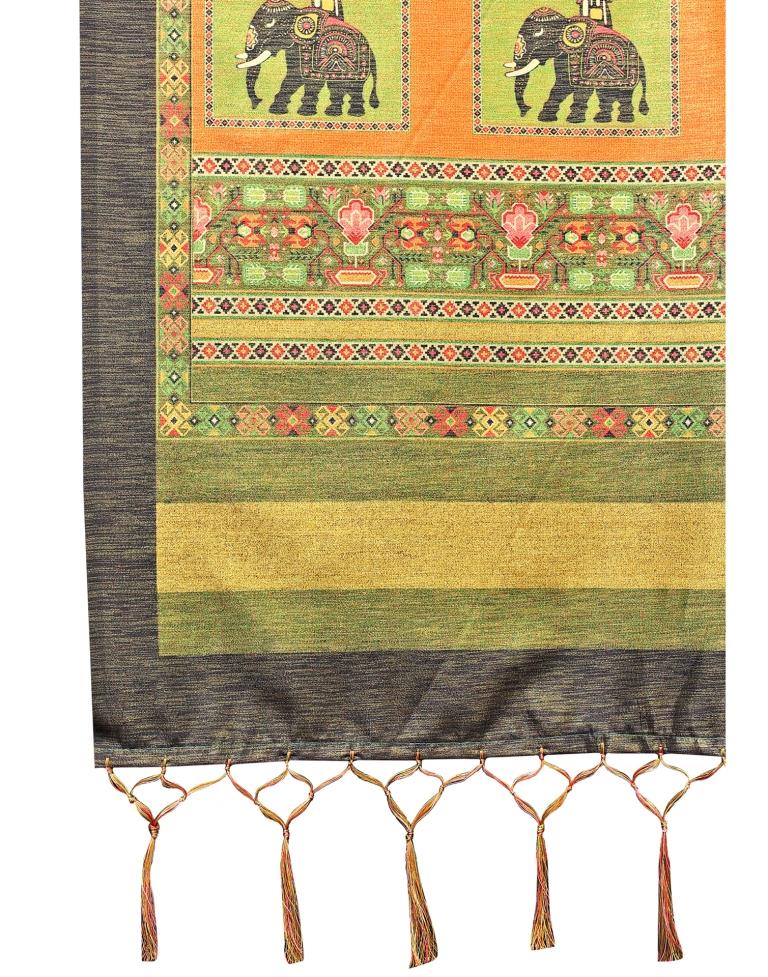 Multicolored Coloured Silk Blend Digital Printed Partywear saree | Sudathi