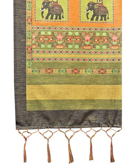 Multicolored Coloured Silk Blend Digital Printed Partywear saree | Sudathi