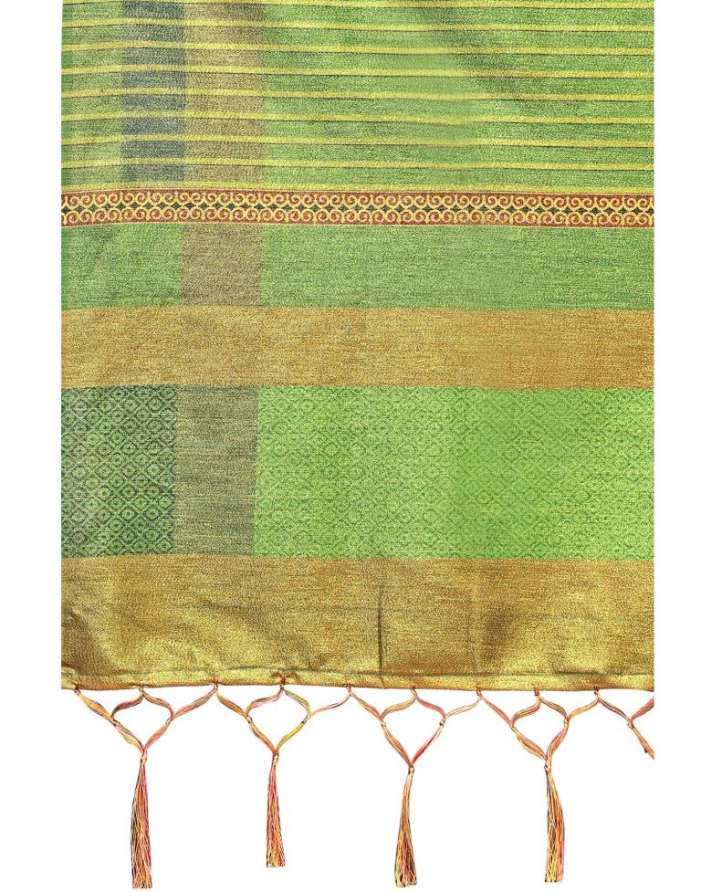 Green Coloured Silk Blend Digital Printed Partywear saree | Sudathi