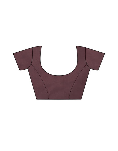 Brown Printed Silk Saree