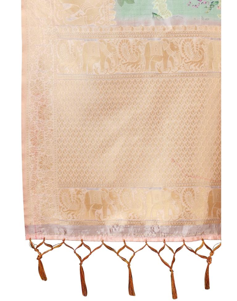 Green Coloured Poly Silk Jacquard Partywear saree | Leemboodi