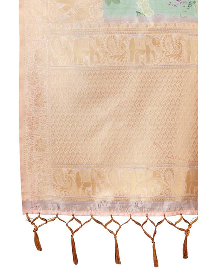 Green Coloured Poly Silk Jacquard Partywear saree | Leemboodi