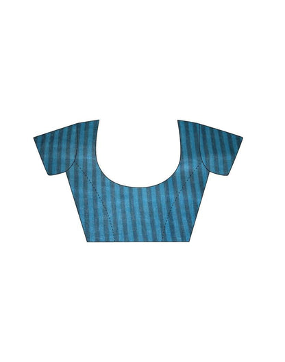 Sky Blue Printed Silk Saree