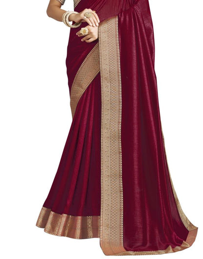 Maroon Coloured Poly Silk Jacquard Partywear saree | Leemboodi