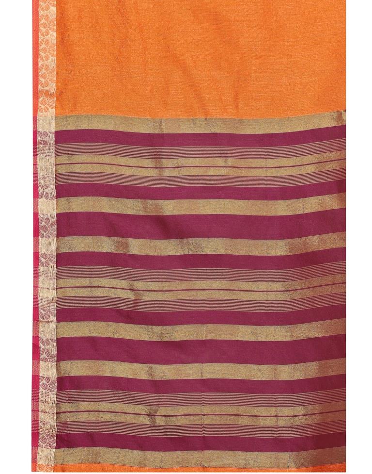 Orange Coloured Poly Silk Jacquard Partywear saree | Leemboodi