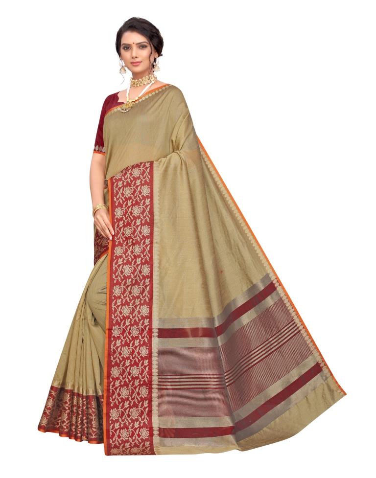 Olive Green Coloured Poly Silk Jacquard Partywear saree | Sudathi