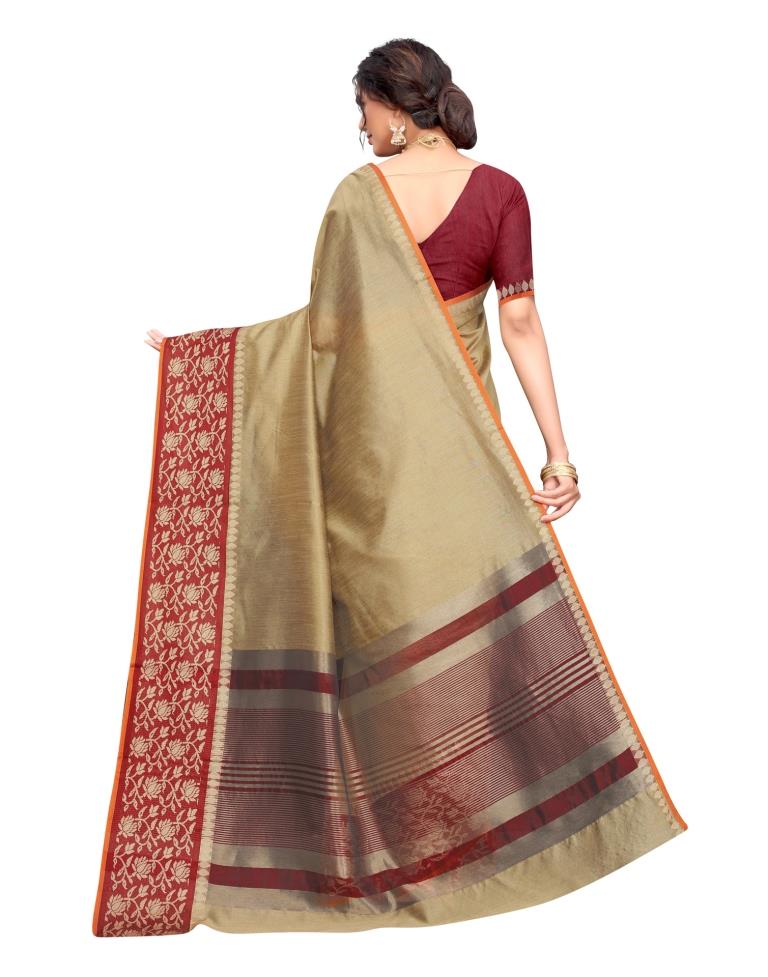 Olive Green Coloured Poly Silk Jacquard Partywear saree | Sudathi