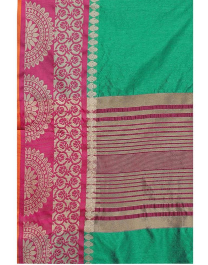 Green Coloured Poly Silk Jacquard Partywear saree | Leemboodi